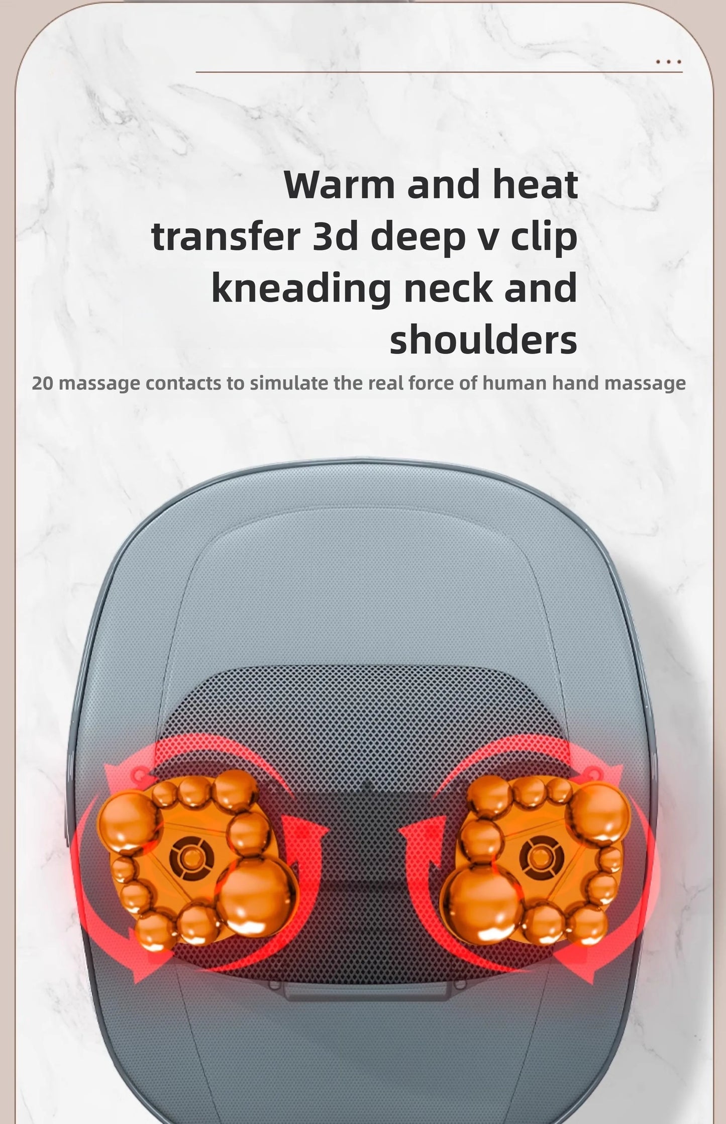 Electric Heated Neck Back Massager Pillow