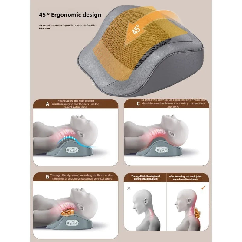 Electric Heated Neck Back Massager Pillow
