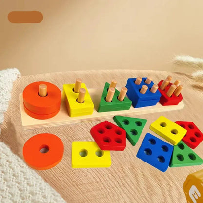 Montessori Wooden Sorting Stacking Puzzle