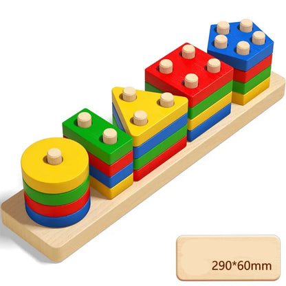 Montessori Wooden Sorting Stacking Puzzle