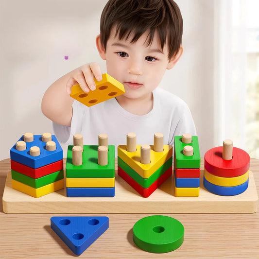 Montessori Wooden Sorting Stacking Puzzle