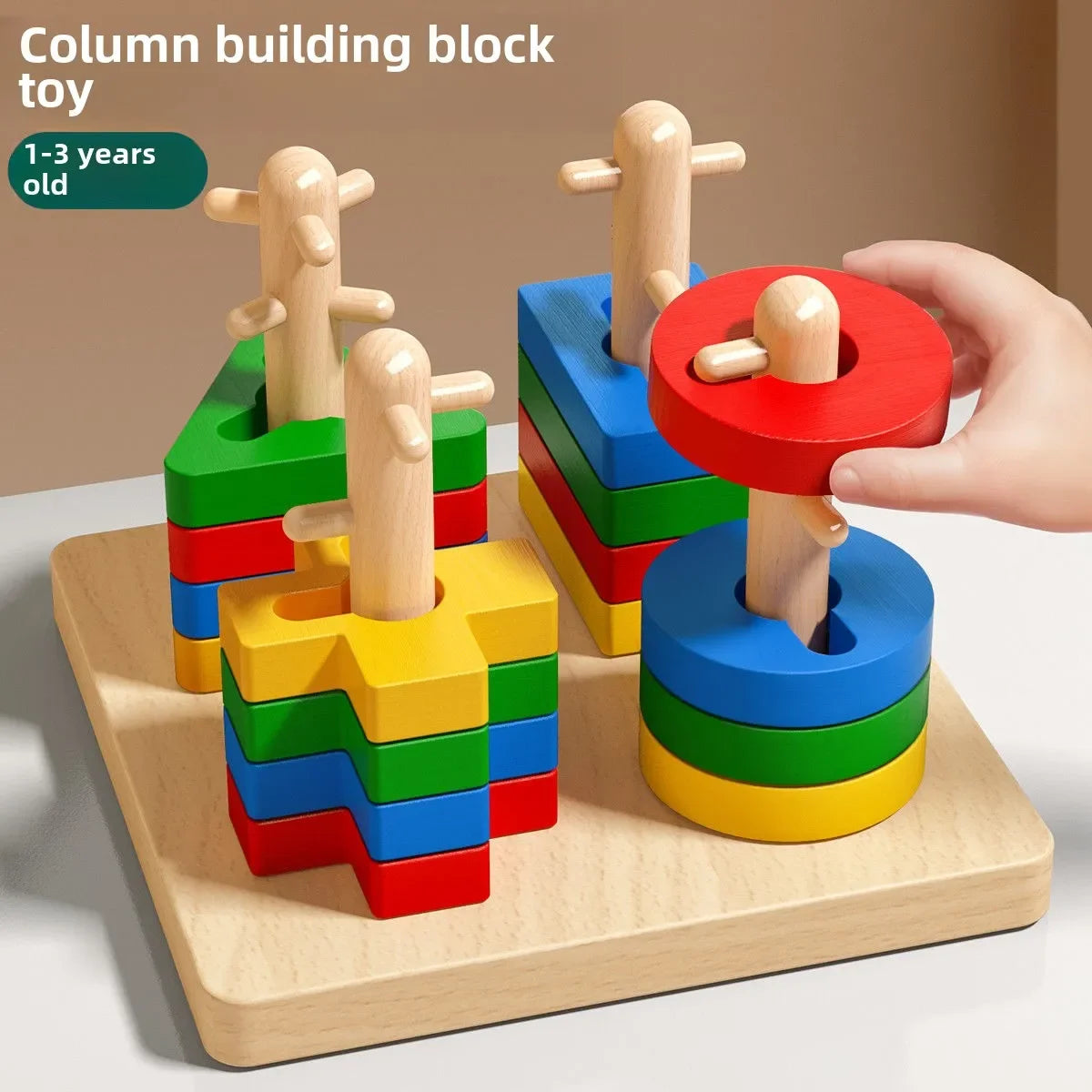 Montessori Wooden Sorting Stacking Puzzle
