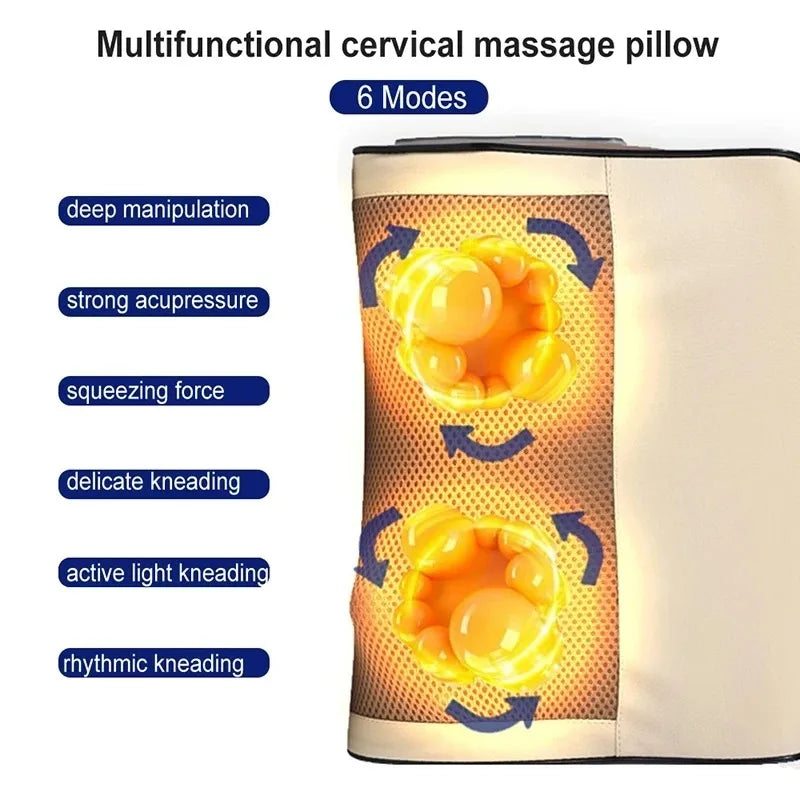 Infrared Heated Neck Back Massager Pillow