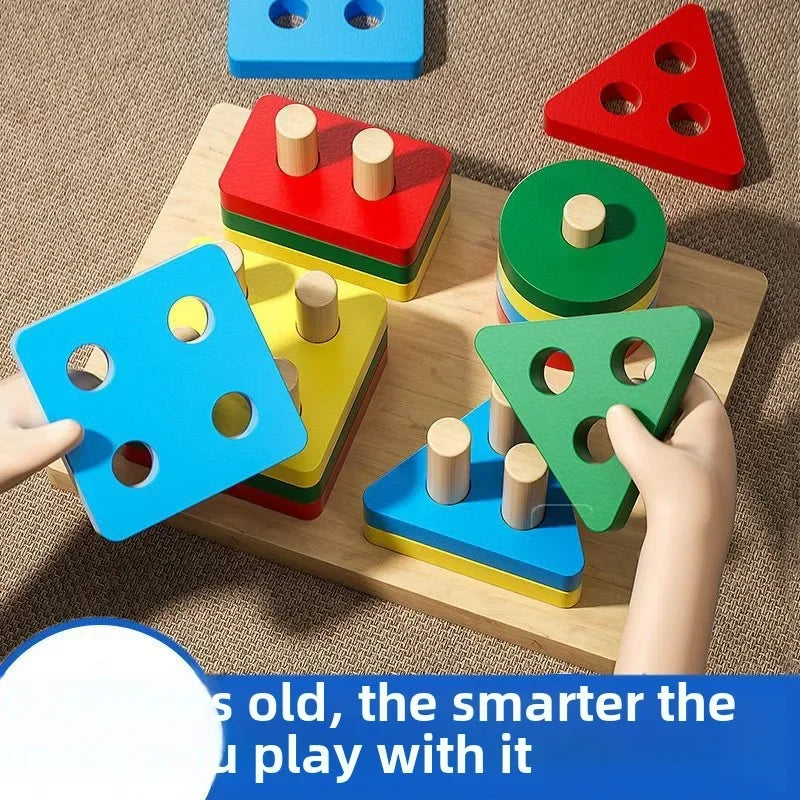 Montessori Wooden Sorting Stacking Puzzle