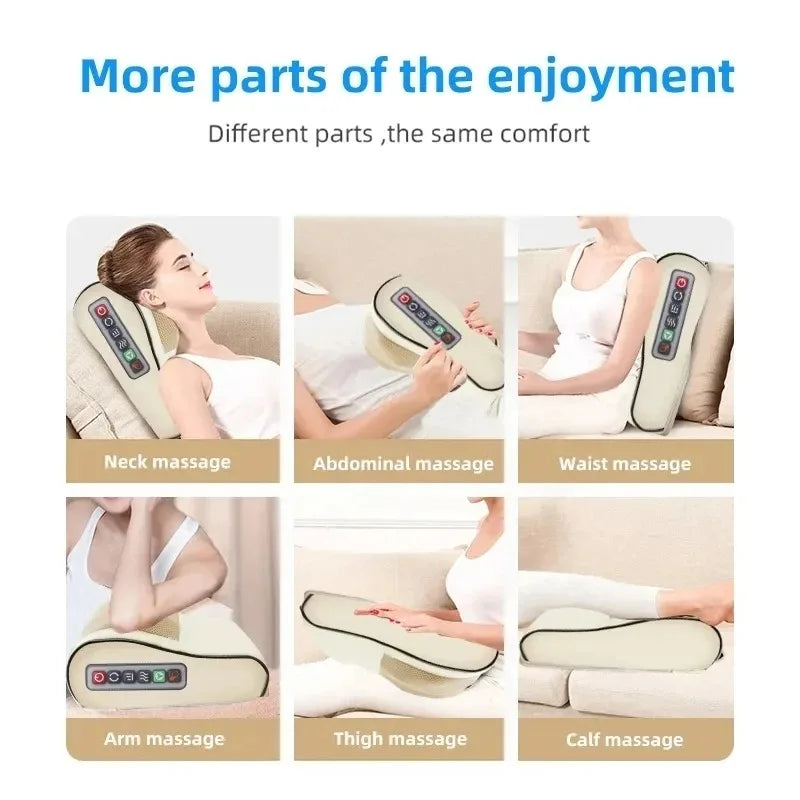 Infrared Heated Neck Back Massager Pillow