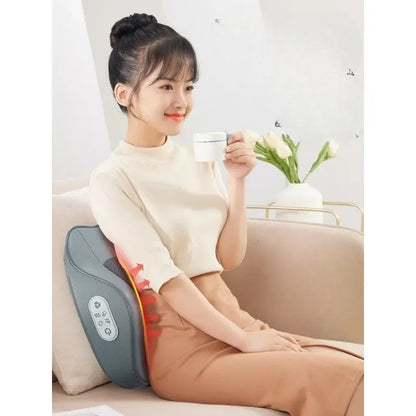 Electric Heated Neck Back Massager Pillow
